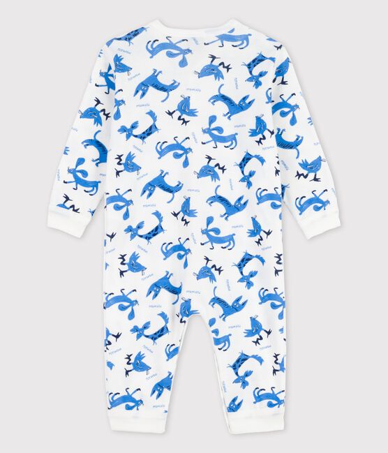 Dors-bien bébé imprimé fantaisie sans pieds en coton blanc MARSHMALLOW/blanc MULTICO