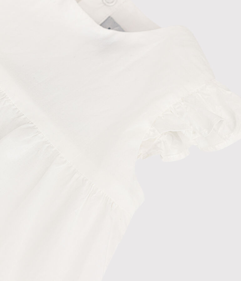 Robe sans manches b&eacute;b&eacute; en popeline blanc ECUME