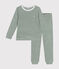 Pyjama rayé en bouclette éponge grattée enfant CROCO/ MARSHMALLOW