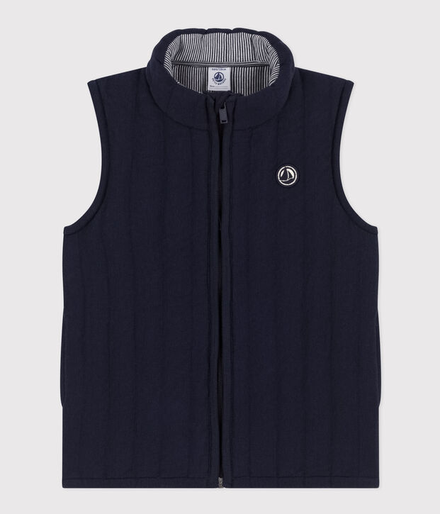 Veste sans manche en tubique enfant fille / gar&ccedil;on bleu