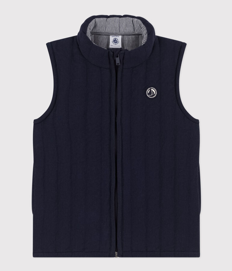 Veste sans manche en tubique enfant fille / gar&ccedil;on bleu SMOKING