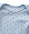 Body bébé garçon manches longues laine et coton bleu FRAICHEUR/gris TEMPETE