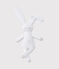 Doudou lapin blanc bébé en jersey blanc ECUME
