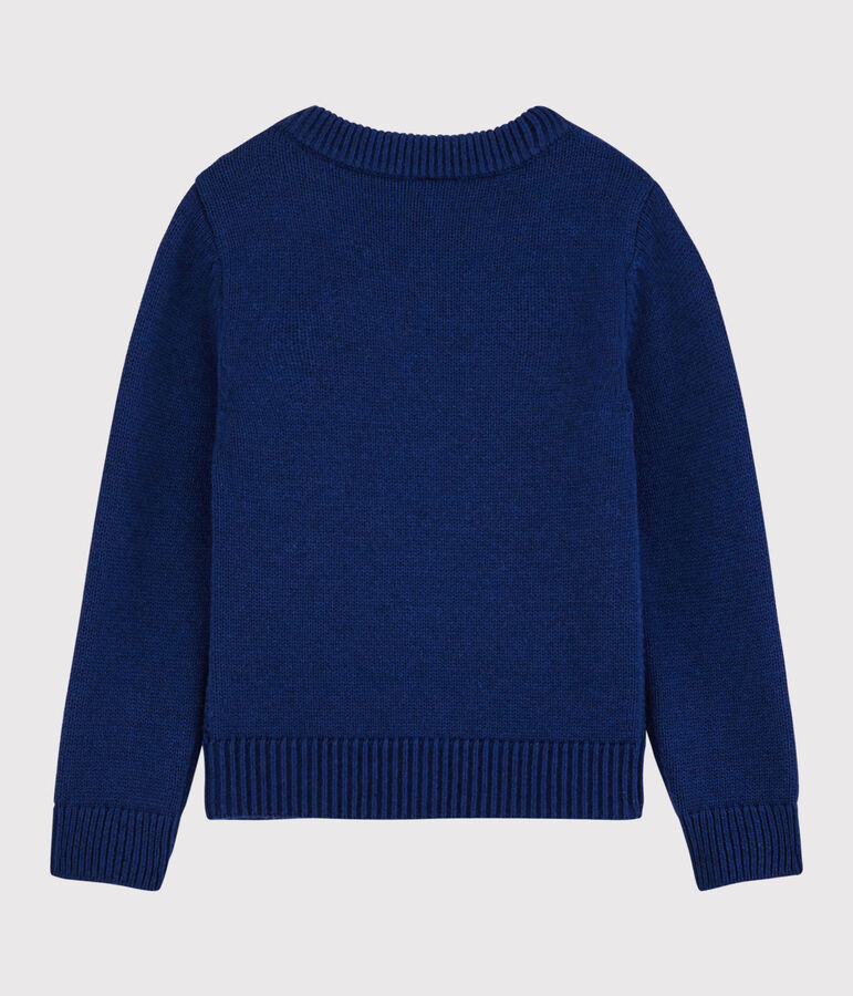 Pull laine et coton enfant gar&ccedil;on bleu MAJOR
