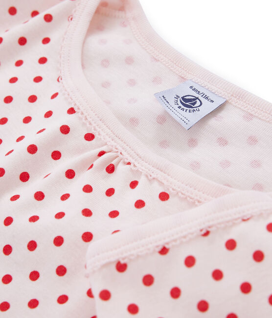 Chemise de nuit petite fille en côte rose FLEUR/rose IMPATIENCE