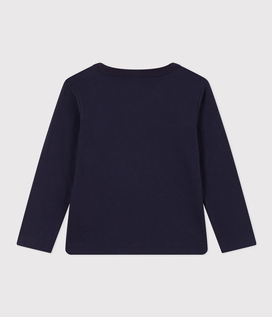 Tee-shirt manches longues en coton enfant fille / garçon bleu SMOKING