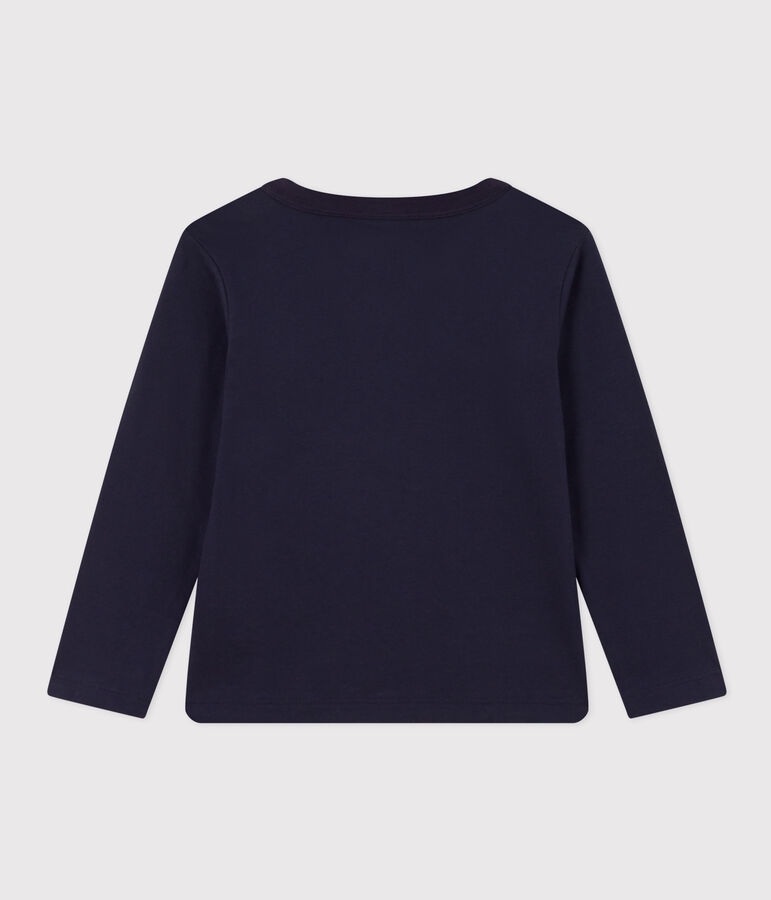Tee-shirt manches longues en coton enfant fille / gar&ccedil;on bleu