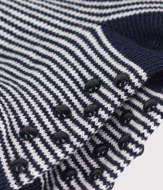 Chaussettes en coton anti dérapante bébé bleu SMOKING/blanc MARSHMALLOW