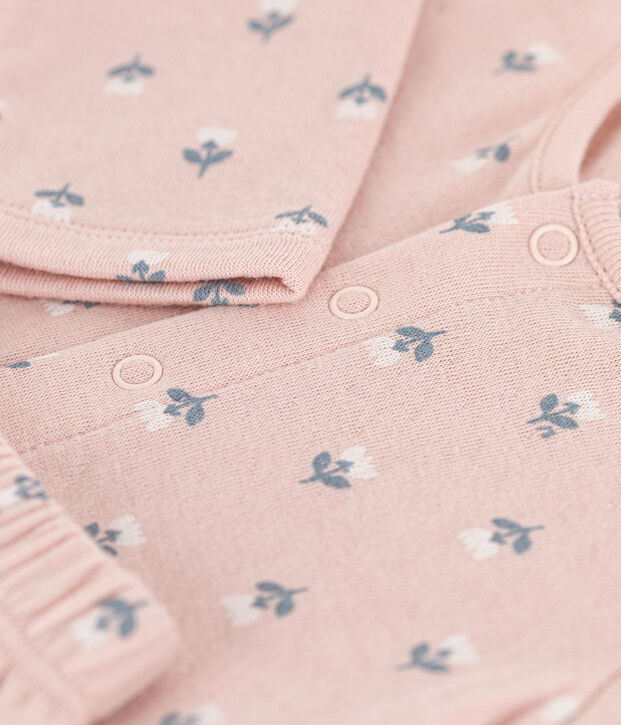 Ensemble imprim&eacute; en tubique b&eacute;b&eacute; rose/multicouleur