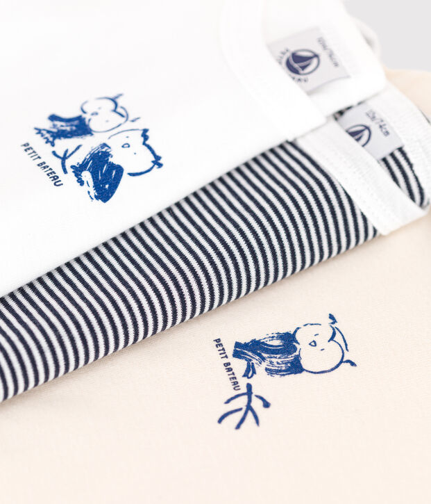 Lot de 3 bodies manches longues en coton b&eacute;b&eacute; multicouleur