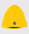 Bonnet enfant en tricot doublé en polaire jaune JAUNE