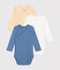 Lot de 3 bodies croisés manches longues en coton bébé