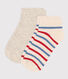 2 paires de chaussettes enfant en coton à rayures