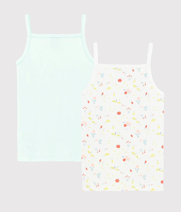 Lot de 2 chemises &agrave; bretelles imprim&eacute; fruits petite fille en coton biologique multicouleur