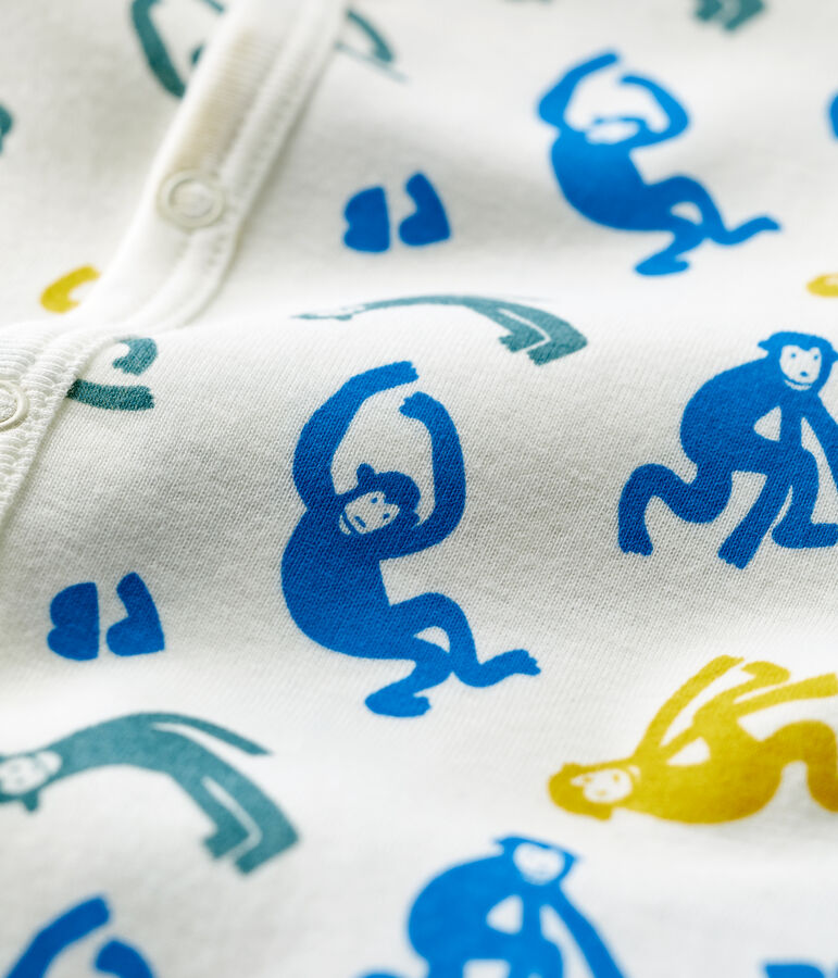 Combicourt b&eacute;b&eacute; singes phosphorescents en coton blanc MARSHMALLOW/blanc MULTICO