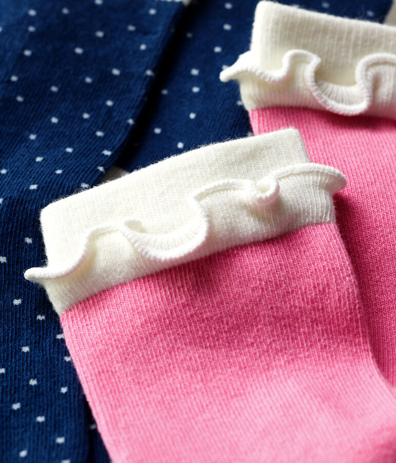 Lot de 2 paires de chaussettes enfant fille multicouleur