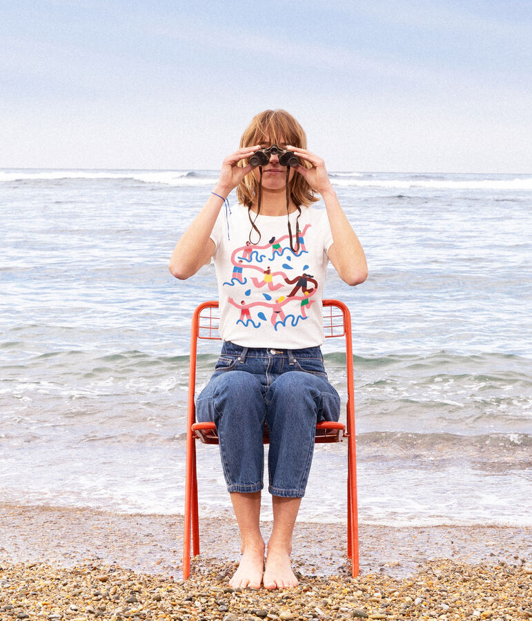 Tee-shirt L'ICONIQUE Water Family x Petit Bateau blanc MARSHMALLOW