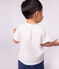 Tee-shirt b&eacute;b&eacute; en coton manches courtes uni &agrave; motif blanc