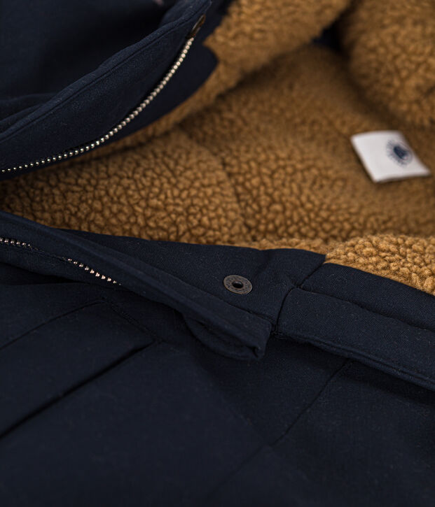 Parka doubl&eacute;e sherpa Femme bleu marine