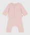 Ensemble 2 pièces en tubique matelassé bébé rose SALINE