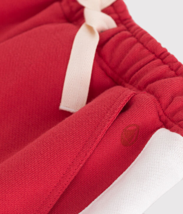 Bermuda short enfant en coton uni rouge