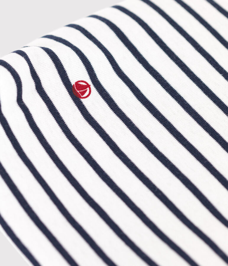 Pochette b&eacute;b&eacute; en coton &agrave; rayures blanc/bleu