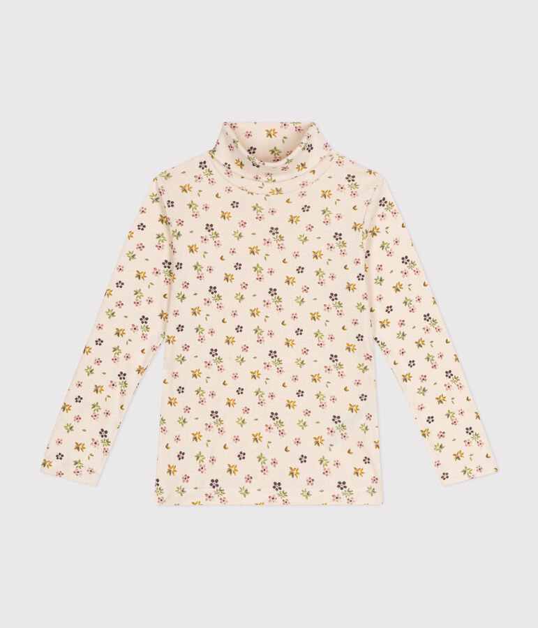 Sous-pull en coton enfant fille blanc AVALANCHE/ MULTICO