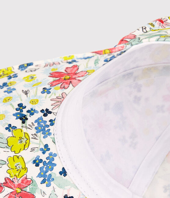 Casquette imprimée à fleurs enfant fille blanc MARSHMALLOW/blanc MULTICO