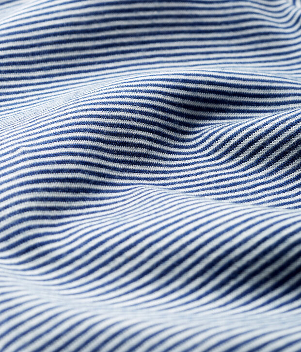 Body manches longues b&eacute;b&eacute; en laine et coton bleu/blanc