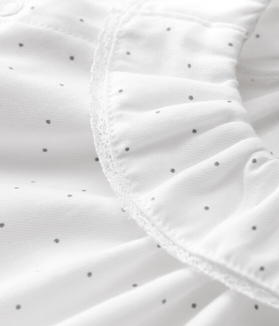 Robe à fleurs bébé fille twill en coton biologique blanc MARSHMALLOW/gris GRIS