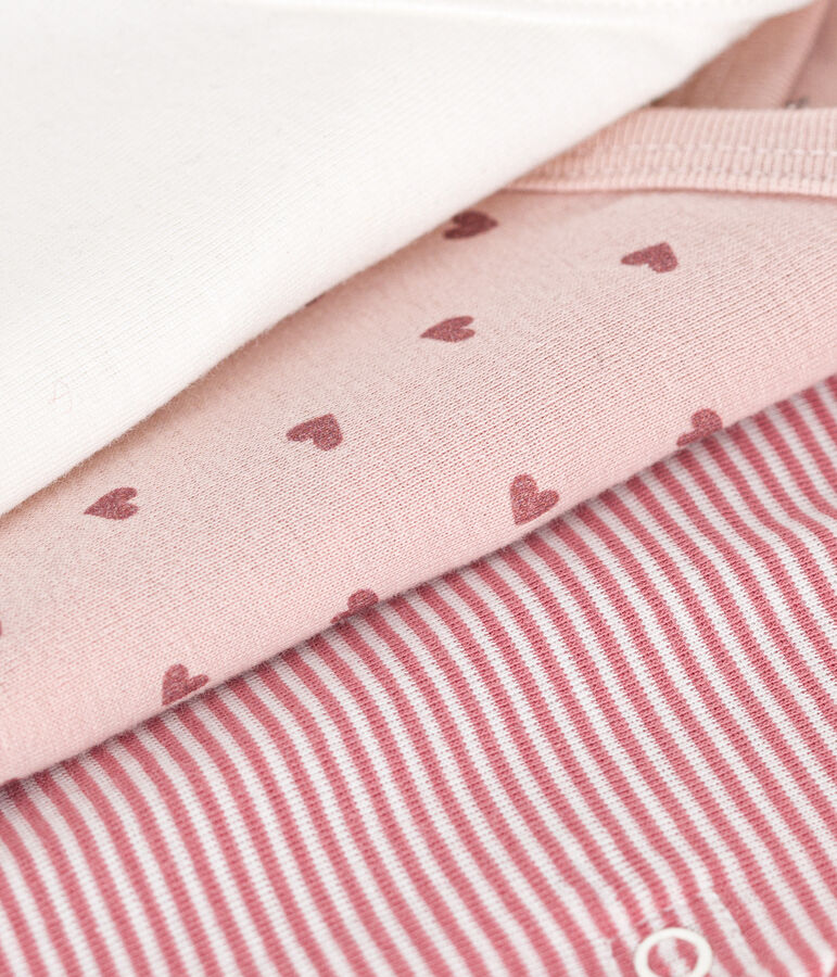 Lot de 3 bodies crois&eacute;s manches courts en coton b&eacute;b&eacute; multicouleur