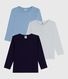 Lot de tee-shirts enfant en coton manches longues uni