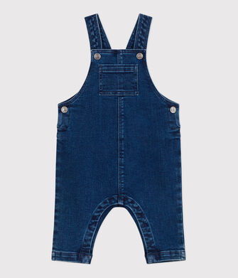 Salopette b&eacute;b&eacute; en jean &eacute;lasthanne jambes longues