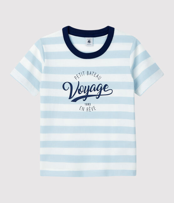 T-shirt manches courtes en coton enfant garçon PLEINAIR/ MARSHMALLOW