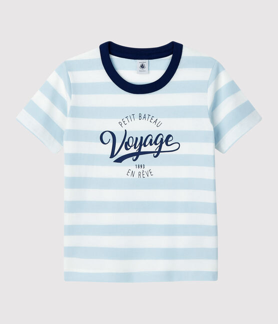 T-shirt manches courtes en coton enfant garçon PLEINAIR/ MARSHMALLOW