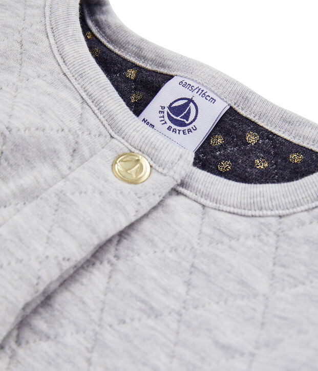 Cardigan enfant fille gris chin&eacute; clair