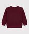 Sweatshirt enfant en coton uni bordeaux