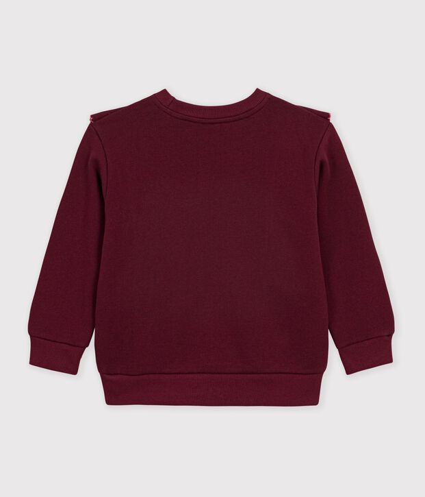 Sweatshirt enfant en coton uni bordeaux
