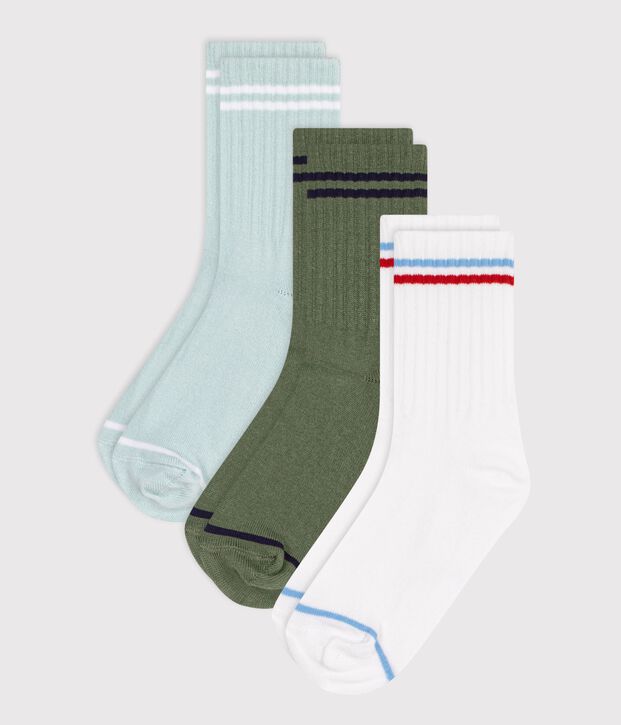 3 paires de chaussettes enfant en coton sport multicouleur