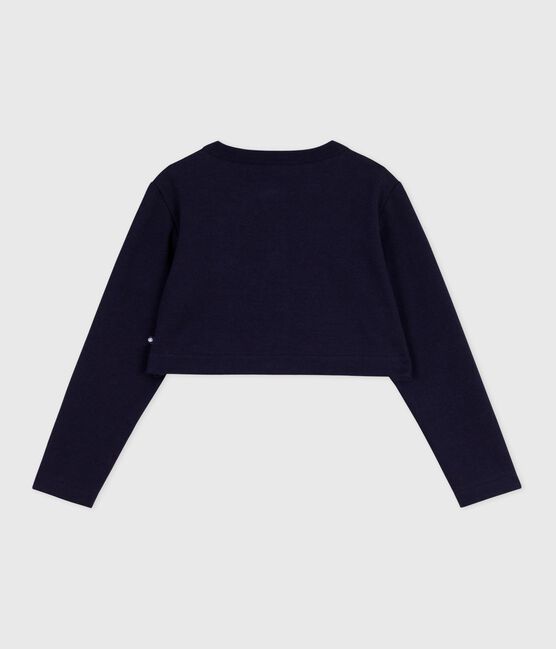 Cardigan enfant en coton uni bleu SMOKING