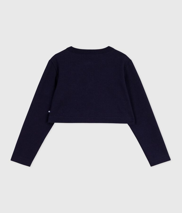 Cardigan enfant en coton uni bleu SMOKING