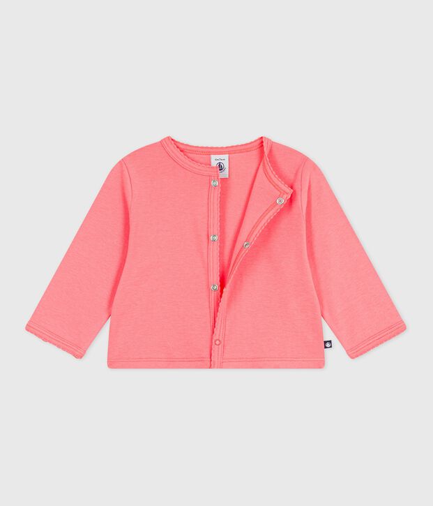 Cardigan b&eacute;b&eacute; en coton uni corail