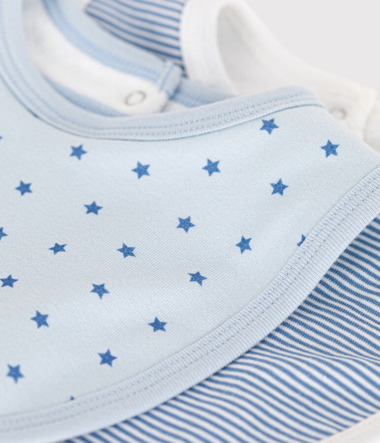 Lots de deux bavoirs b&eacute;b&eacute; en coton multicouleur