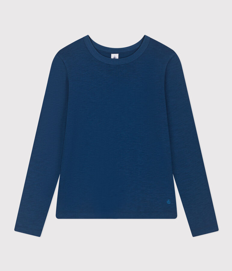 Tee-shirt LE DROIT col rond en coton Femme bleu INCOGNITO