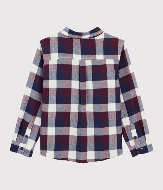Chemise à carreaux enfant garçon blanc MARSHMALLOW/blanc MULTICO