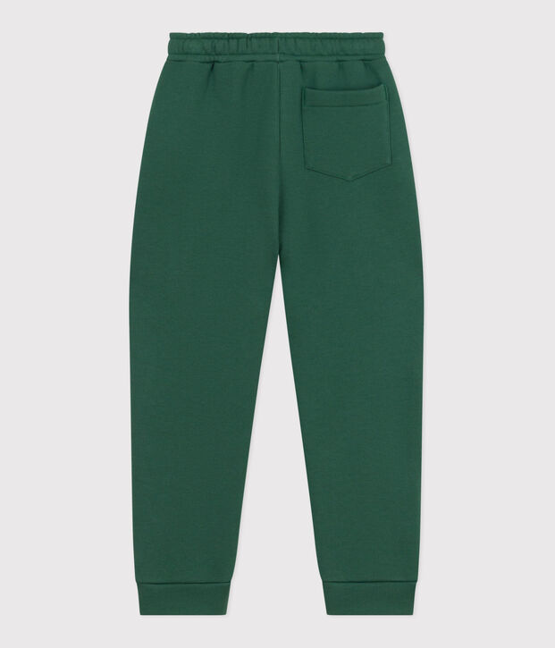Pantalon de jogging enfant en coton uni vert