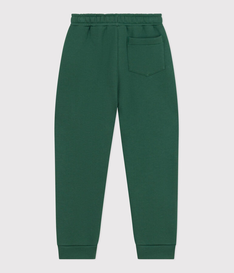 Pantalon de jogging enfant en coton uni vert WILLOW