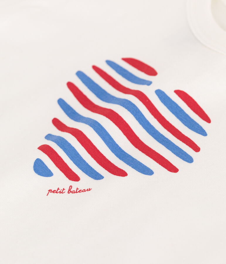 T-shirt b&eacute;b&eacute; en coton &agrave; manches courtes uni blanc MARSHMALLOW/blanc MULTICO