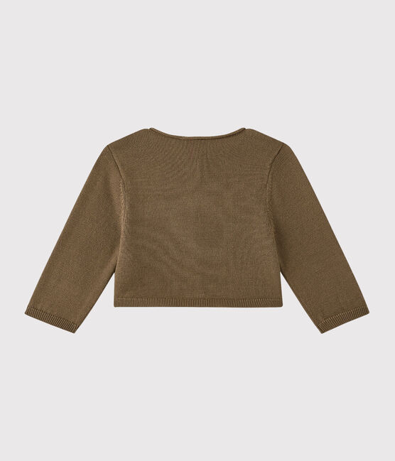 Boléro bébé fille en tricot marron SHITAKE