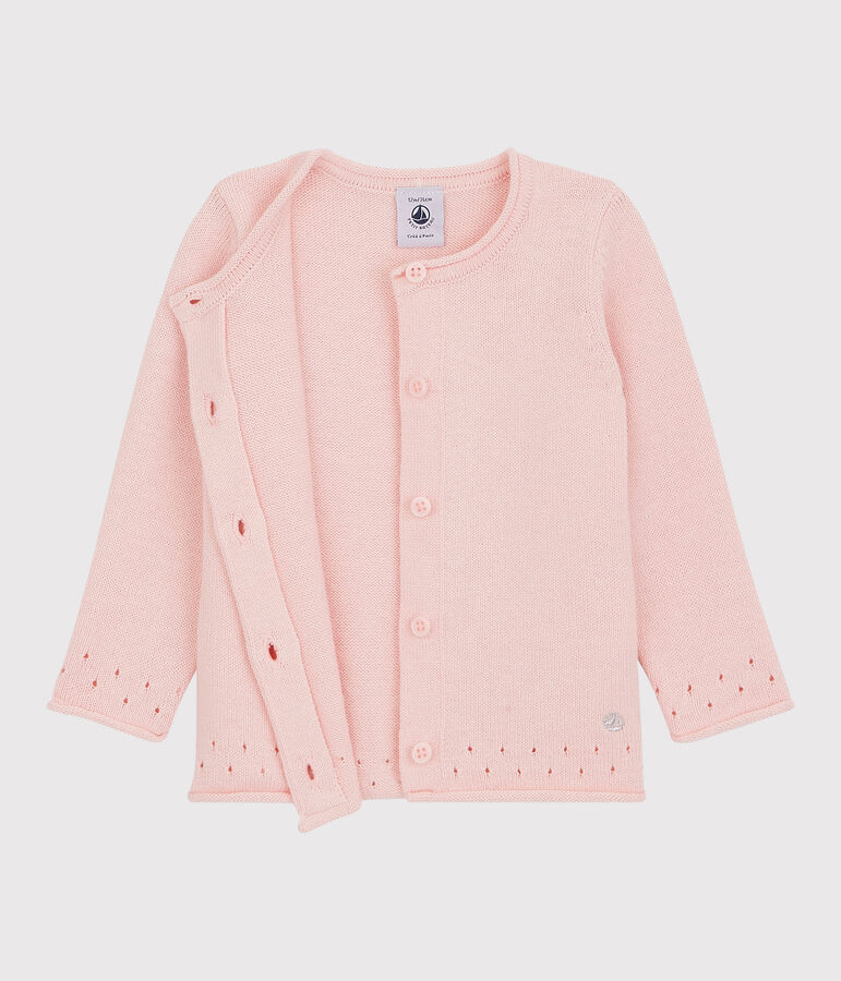 Cardigan en tricot b&eacute;b&eacute; rose MINOIS